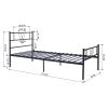 Metal Bed Frame Twin Size with Headboard and Footboard Single Platform Mattress Base; Metal Tube(twinsize; black) No Box Spring Needed - pic