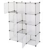 12-Cube Storage Shelf Cube Shelving Bookcase Bookshelf Organizing Closet Toy Organizer Cabinet White Color YF - White