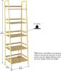 WTZ Bookshelf; Ladder Shelf; 5 Tier Bamboo Bookcase; Rustic Open Book Case for Bedroom; Living Room; Office; BC-238 Primary Colors - default