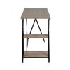 Computer Desk with 2 layers - GREY WOOD