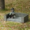 Dog Bed; Pet Bed; Pet Enclosures; Pet Outdoor Furniture; Pet Patio Furniture; Seasonal PE Wicker Pet Furniture; Dog Bed With Cushion - as Pic