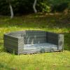 Dog Bed; Pet Bed; Pet Enclosures; Pet Outdoor Furniture; Pet Patio Furniture; Seasonal PE Wicker Pet Furniture; Dog Bed With Cushion - as Pic