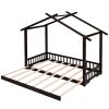 Extending House Bed, Wooden Daybed, - Espresso