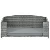 Dog Bed; Pet Bed; Pet Enclosures; Pet Outdoor Furniture; Pet Patio Furniture; Seasonal PE Wicker Pet Furniture; Dog Bed With Cushion - as Pic