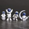 4pcs Small Creative Astronaut Ornaments; Desktop Ornaments; TV Cabinet Ornaments - Silvery - 10.2*6cm