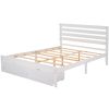 Queen Size Platform Bed with Drawers, Gray - White
