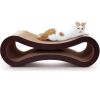 FluffyDream Cat Scratcher Cardboard; Scratching Pad House Bed Furniture Protector; Infinity Shape; Curved - as Pic