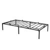 14 Inches Metal Platform Bed Frame, Heavy Duty Steel Slat Support, No Box Spring Needed, Quick Install, Twin Size - black