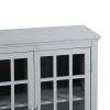 36 inch Accent Cabinet; Multipurpose Cabinet with 2 Open Doors ; Grey - pic