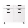 Halifax Wide 2-Door Storage Cabinet; 4-Drawer; White - 10622