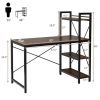 Simple Elegant 47.5 Inch Computer Desk With Shelves - Tan