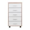 Kenner 5-Drawer Cabinet; Reclaimed Wood and White - 18556