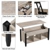 Alden Design Lift Top Coffee Table with 3 Storage Compartments - Rustic Gray