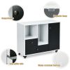 Lateral Mobile Filing Cabinet with 2 Drawers - black
