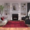 Alastair Red and Black Viscose Area Rug 8x10 - as Pic