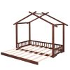 Extending House Bed, Wooden Daybed, - Walnut