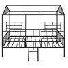 Metal House Bed Frame Full Size with Slatted Support No Box Spring Needed  - Black
