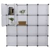 16-Cube Storage Shelf Cube Shelving Bookcase Bookshelf Organizing Closet Toy Organizer Cabinet RT - White