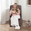 Swivel Folding Floor Lazy Chair with 6 Adjustable Positions and Metal Base - Coffee