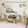 87 Inch 2 Person Adjustable L-Shaped Computer Desk - White