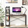 47.5 Inch Writing Study Computer Desk with 4-Tier Shelves - Tan