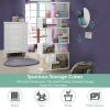 5 Cubes Ladder Shelf Corner Bookshelf Display Rack Bookcase - White