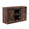 decorative wooden TV / storage cabinet with two sliding barn doors;  available for bedroom;  living room; corridor - Rustic Brown