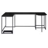 U-shaped Computer Desk;  Industrial Corner Writing Desk with CPU Stand;  Gaming Table Workstation Desk for Home Office - Black