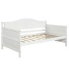 Twin Wooden Daybed with Trundle Bed; &nbsp;Sofa Bed for Bedroom Living Room; White - as pic