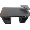 Integrated Melamine Board Computer Desk with Drawers Black RT - Black