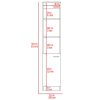 Malaga Linen Cabinet; Two Interior Shelves; Three External Shelves; Single Door -Pine - as Pic