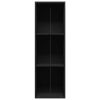 vidaXL Book Cabinet/TV Cabinet Black 14.2"x11.8"x44.9" Engineered Wood - Black