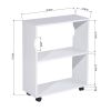 47.4" L Computer Desk with movable bookcase - OAK & WHITE