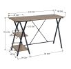 Computer Desk with 2 layers - GREY WOOD