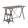 Computer Desk with 2 layers - GREY WOOD
