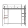 Twin Metal Loft Bed with 2 Shelves and one Desk ; Silver(Old SKU: MF281206AAN) - as pic