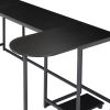 U-shaped Computer Desk;  Industrial Corner Writing Desk with CPU Stand;  Gaming Table Workstation Desk for Home Office - Black