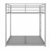 Full over Full Metal Bunk Bed; Low Bunk Bed with Ladder; Silver(Old SKU:MF197034AAN) - as pic