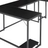 U-shaped Computer Desk;  Industrial Corner Writing Desk with CPU Stand;  Gaming Table Workstation Desk for Home Office - Black