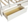TOPMAX Solid Wood Twin Over Full Bunk Bed with Two Storage Drawers; White - as pic