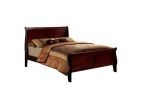Eastern King Size Bed Cherry Louis Phillipe Solidwood 1pc Bed Bedroom Sleigh Bed - as pic
