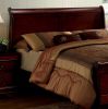 Eastern King Size Bed Cherry Louis Phillipe Solidwood 1pc Bed Bedroom Sleigh Bed - as pic