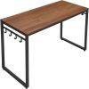 Walnut 55'Office Desk with 8 Hooks - as picture