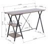 Computer Desk with 2 layers - BROWN WOOD