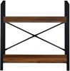 Vintage Bookshelf 2 Tier Bookcase, Modern Narrow Book Shelf and Book Case, Industrial Wood Shelving Unit for Living Room RT - Vintage