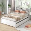 Full Bed with Trundle; Bookcase; White - as Pic