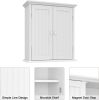 Bathroom wall cabinet; space saving storage cabinet above toilet; medicine cabinet with 2 doors and adjustable shelves; cupboard - WHITE