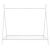 House Bed Tent Bed Frame Twin Size Metal Floor Play House Bed with Slat for Kids Girls Boys ; No Box Spring Needed White - as pic
