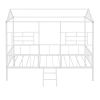 Metal House Bed Frame Twin Size with Slatted Support No Box Spring Needed - Black
