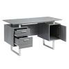 Techni Mobili Modern Office Desk with Storage; Grey - as pic